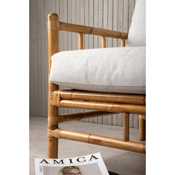 3-Sitzer-Sofa aus Rohrgeflecht - Hellgrau/Natur 3-Sitzer-Sofa aus Rohrgeflecht - Hellgrau/Natur