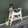Ese Beistelltisch 100 x 35 cm - Weiß/Walnuss