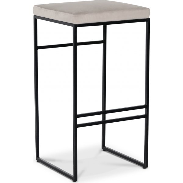 Stage Barhocker - Samt graubeige / schwarz
