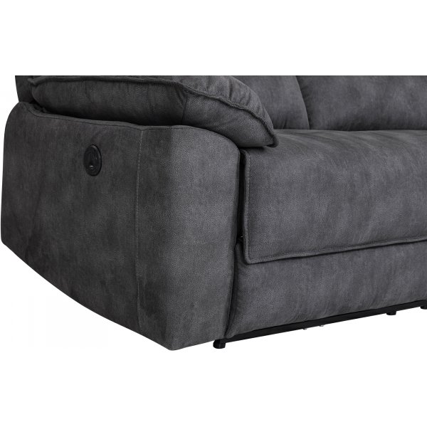 Sofa 3-Sitzer elektrisch verstellbarer Liegesessel - Grau