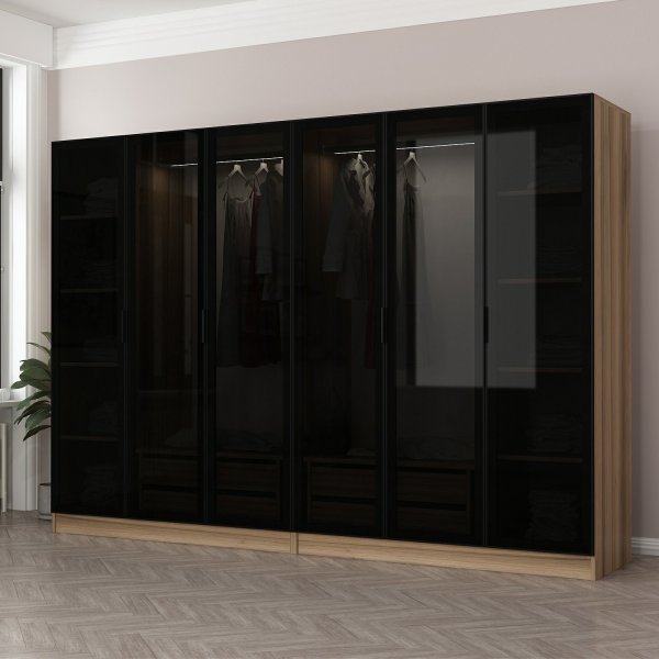 Cavolo Kleiderschrank 270x52x210 cm, Variante B - Braun