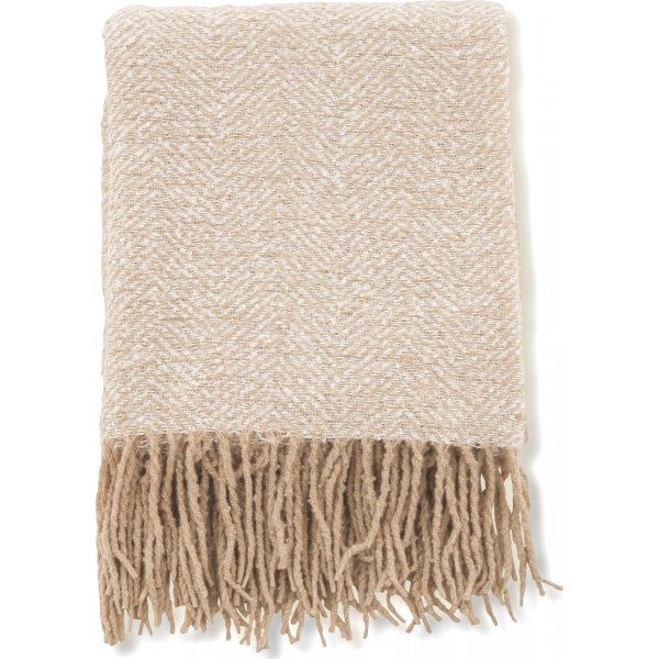 Meliertes Plaid 130x170 cm - Beige/Wei