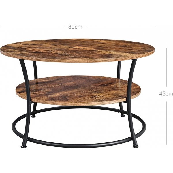 Jamila Couchtisch 80 cm - Braun/Schwarz