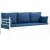 Manyas 3-Sitzer Outdoor-Sofa - Wei/Blau + Mbelpflegeset fr Textilien