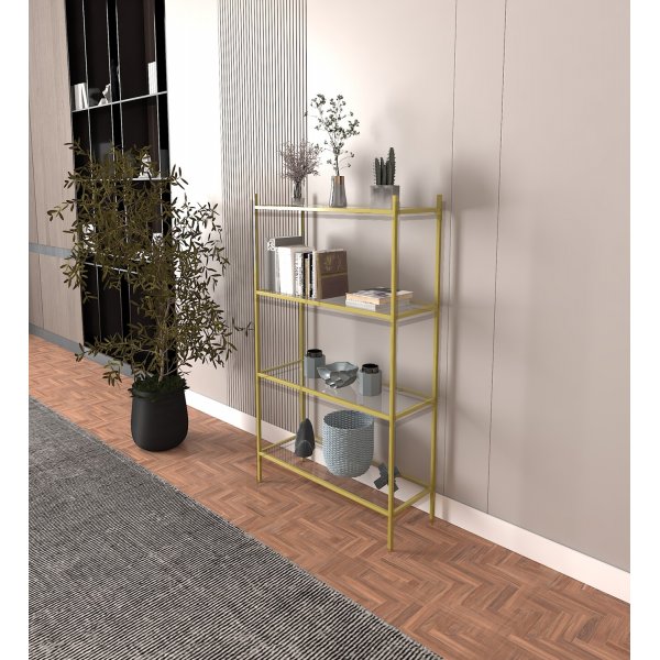 Marta B�cherregal - Gold/Glas