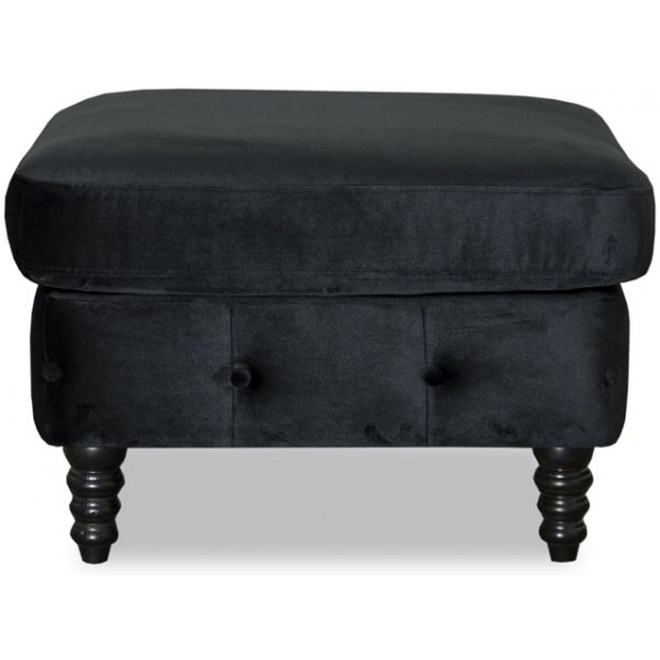 Ashford Chesterfield Fußhocker - Schwarzer Samt Ashford Chesterfield Fußhocker - Schwarzer Samt