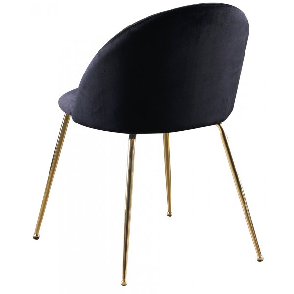 Deco Essgruppe 110 cm runt Tisch + 4 Art Stühle schwarzer Samt / Messing Deco Essgruppe 110 cm runt Tisch + 4 Art Stühle schwarzer Samt / Messing