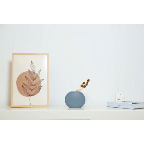 Flache Vase - Graublau Flache Vase - Graublau