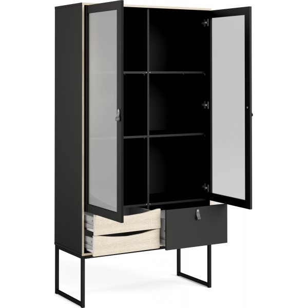 Stoppelvitrine - Schwarz/Eiche