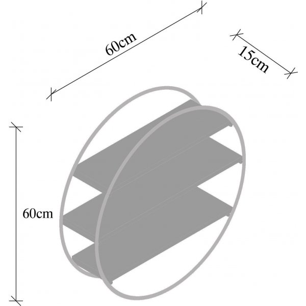 Wandregal rund schwarz 60 cm