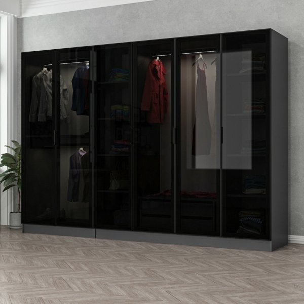 Cavolo Kleiderschrank 270 cm, Variante A - Anthrazit
