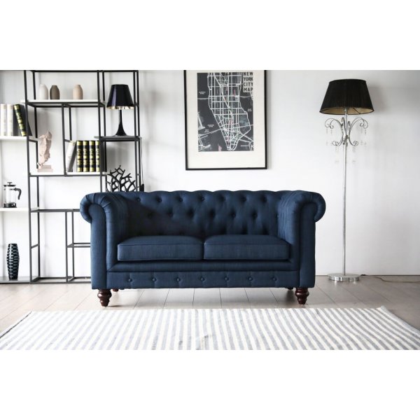 Sofa 2-Sitzer Chesterfield blau - Herron Sofa 2-Sitzer Chesterfield blau - Herron