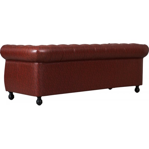 Chesterfield-Sofa, 3-Sitzer, braunes PU - Charles