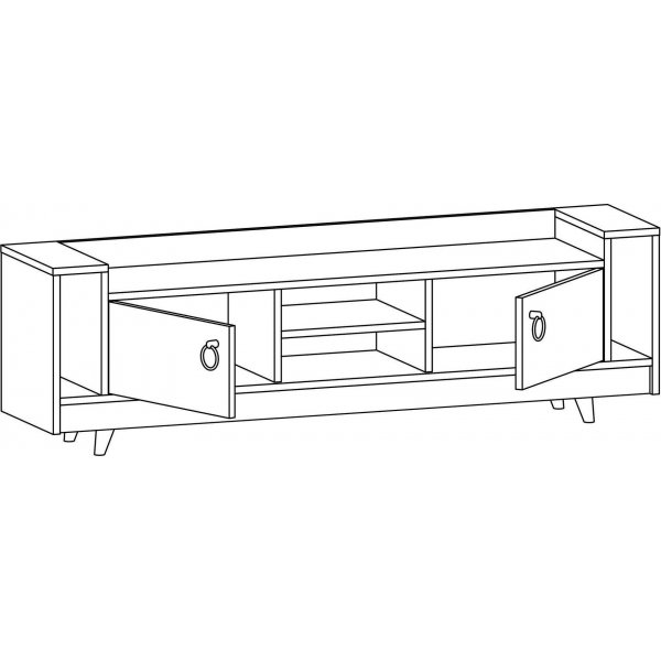 Tyler Medienbank - Anthrazit/Eiche Tyler Medienbank - Anthrazit/Eiche