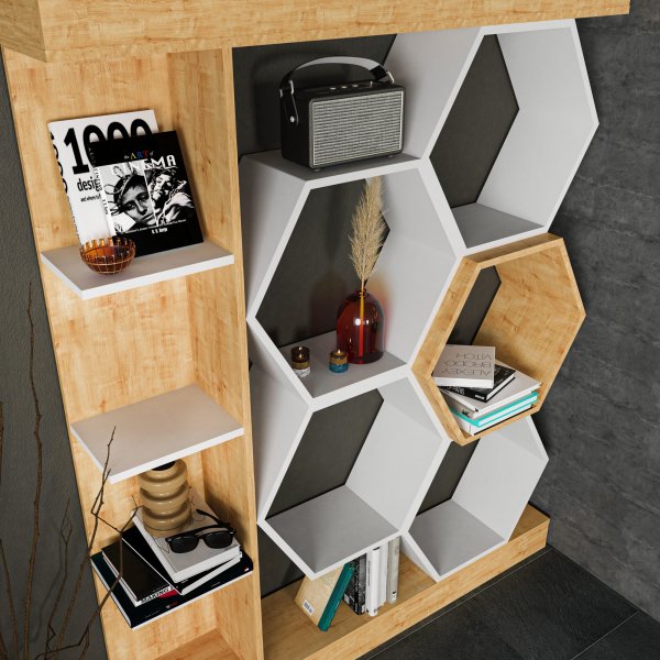 Sueno B�cherregal - Wei�/Eiche