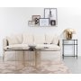 Tiffany Falcon Couchtisch - Messing / Weies Marmorglas
