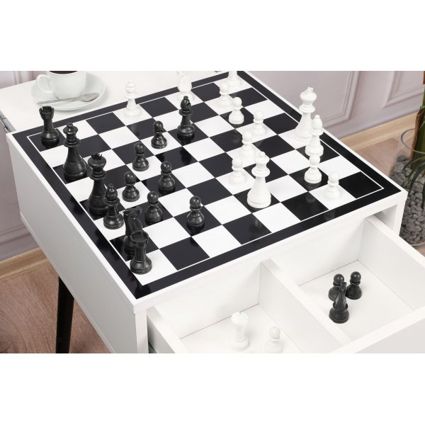 Schachtisch Schach 50 x 50 cm - Weiß/Schwarz Schachtisch Schach 50 x 50 cm - Weiß/Schwarz