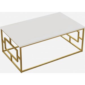 Voyage Couchtisch 12, 100 x 60 cm - Wei/Gold