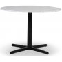 SOHO Esstisch 105 cm - Mattschwarzes Kreuzbein / Heller Marmor