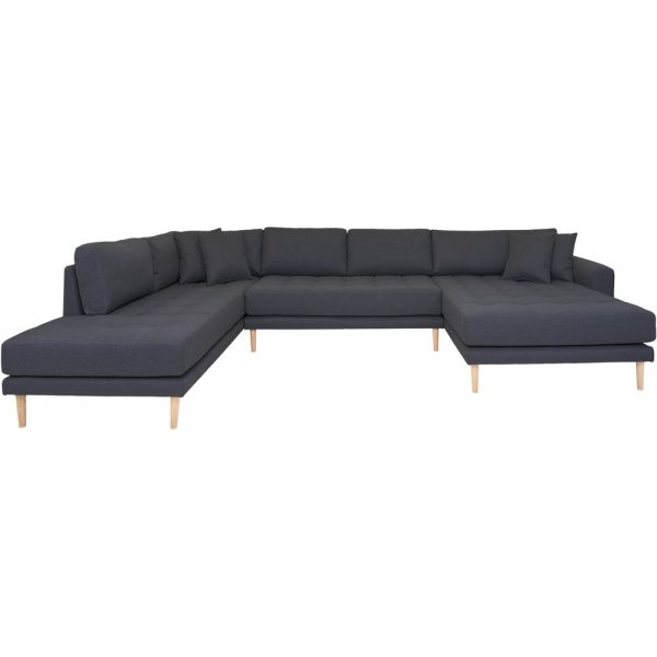 Lido U-Sofa mit offenem Ende - Dunkelgrau