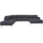 Lido U-Sofa mit offenem Ende - Dunkelgrau