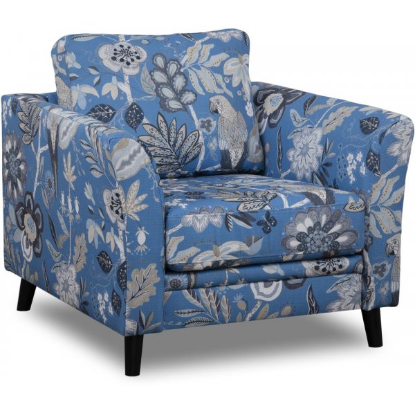 Eker�-Sessel aus Blumenstoff - Eden Parrot Blue