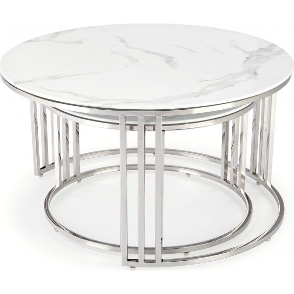 Verado Couchtisch 60/80 cm - Weier Marmor