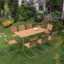 Mllan Gartengruppe in Teak: 8 Sthle mit Esstisch 176x90 cm