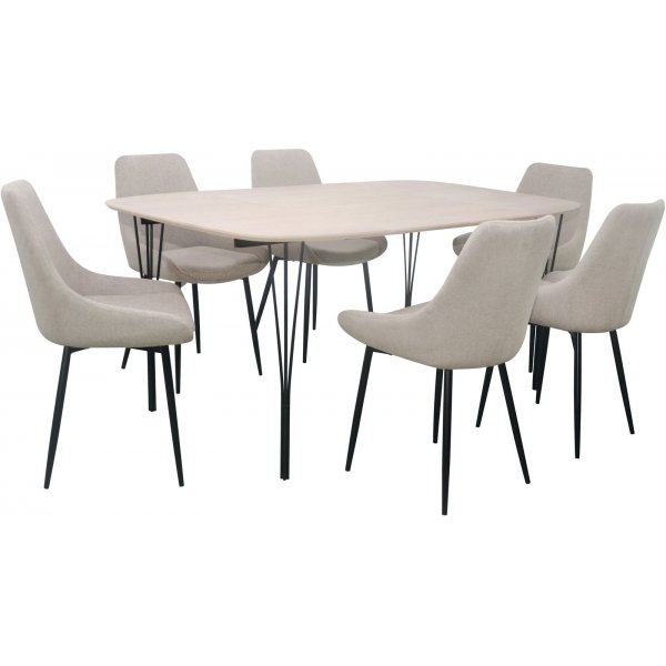 Jar-Esstisch 100 cm - weiß pigmentiertes Eichenfurnier Jar-Esstisch 100 cm - weiß pigmentiertes Eichenfurnier