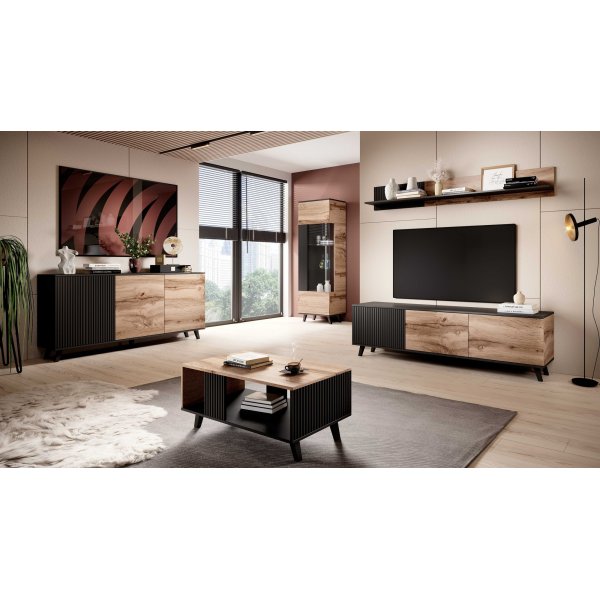 Fate Couchtisch 92 x 50 cm - Wotan Eiche/schwarz