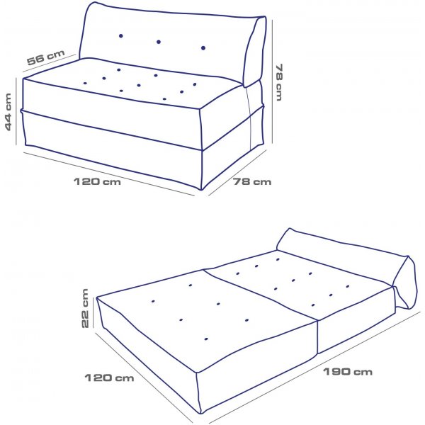 Faldi 2-Sitzer-Schlafsofa - Petroleumgrn