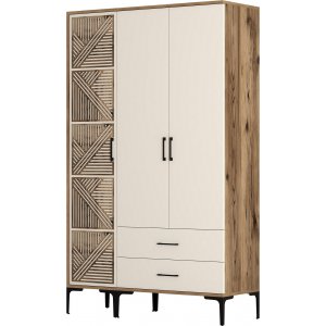 Kumsal Kleiderschrank 7 Walnuss/Creme