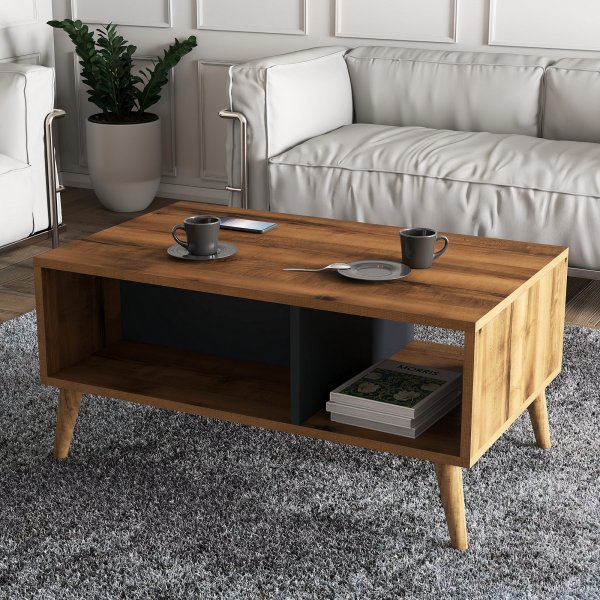 Exxen Couchtisch 90 x 41,6 cm - Nussbaum/Anthrazit Exxen Couchtisch 90 x 41,6 cm - Nussbaum/Anthrazit