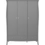 Barock-Kleiderschrank mit 3 Tren - Grau