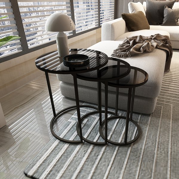 Kyoto Couchtisch 34/42/50 cm - Schwarz