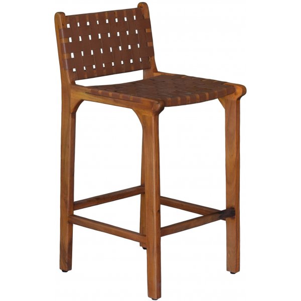 Porto Bello Barhocker Teak / Anilinleder