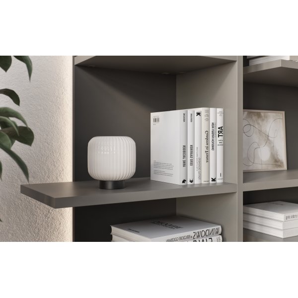 Tiefes Regal mit LED-Beleuchtung rechts - Grau Tiefes Regal mit LED-Beleuchtung rechts - Grau