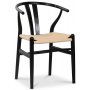 Sunda II Esstischgarnitur, 110 cm runder Tisch + 4 Sunda Sthle schwarz / Seilsitz