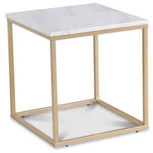 Accent Couchtisch 50 - Weißer Marmor / Mattes Messing Accent Couchtisch 50 - Weißer Marmor / Mattes Messing