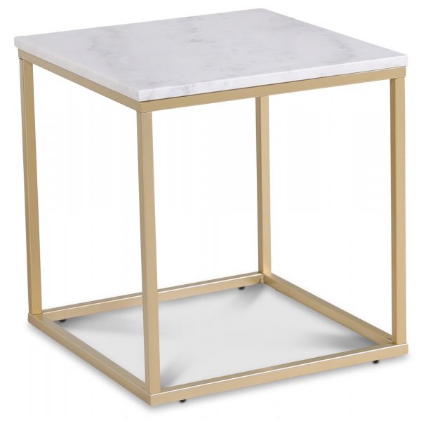 Accent Couchtisch 50 - Weier Marmor / Mattes Messing