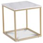 Accent Couchtisch 50 - Weier Marmor / Mattes Messing