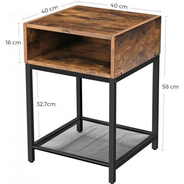 Nick Beistelltisch 40 x 40 cm - Braun/Schwarz