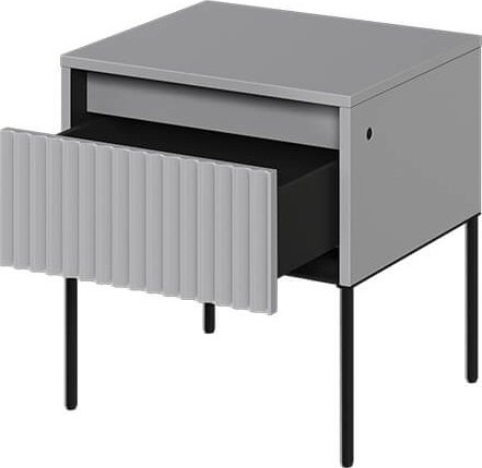 Trend-Nachttisch - Grau/Schwarz