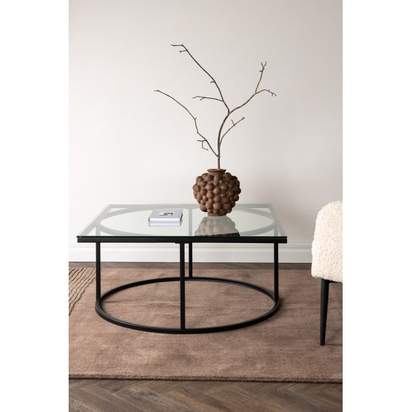 Scanner-Couchtisch 90 x 90 cm - Schwarz