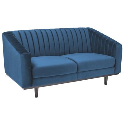 Alden 2-Sitzer-Sofa - Blauer Samt/Wenge