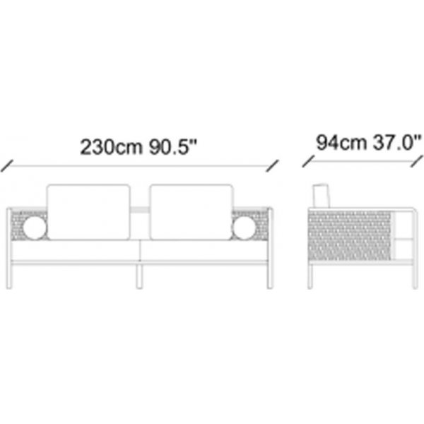 Peanut 3-Sitzer-Sofa - Creme