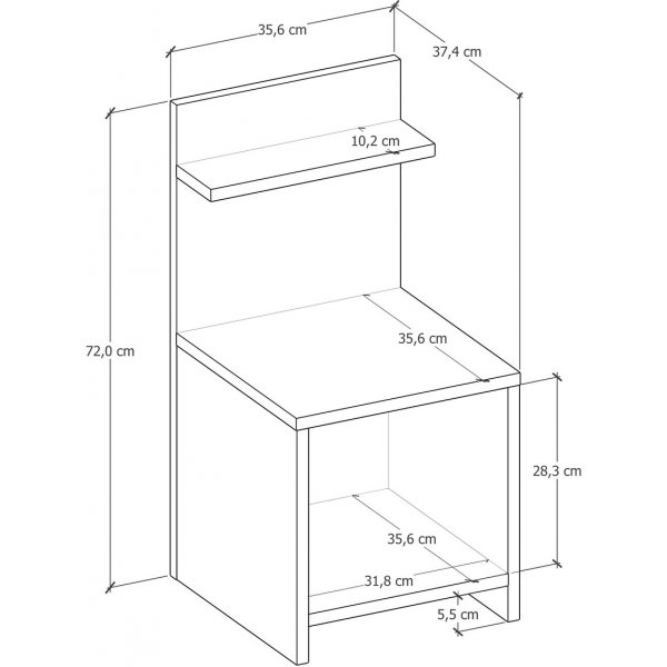 Vidora Nachttisch - Wei