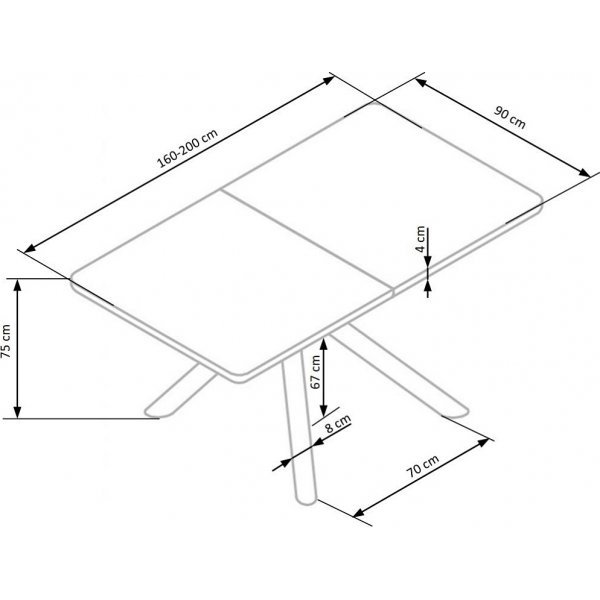 Tapper Esstisch 160-200 x 90 cm - Eiche/schwarz Tapper Esstisch 160-200 x 90 cm - Eiche/schwarz