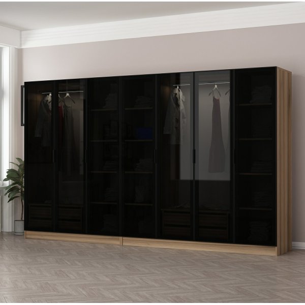 Cavolo Kleiderschrank 315x52x210 cm, Variante B - Braun