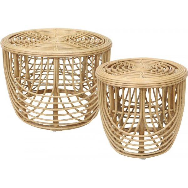 Heden Couchtisch-Set 60/40 cm - Rattan/natur